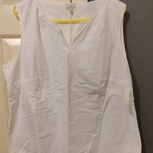 Talbots White Sleeveless Blouse